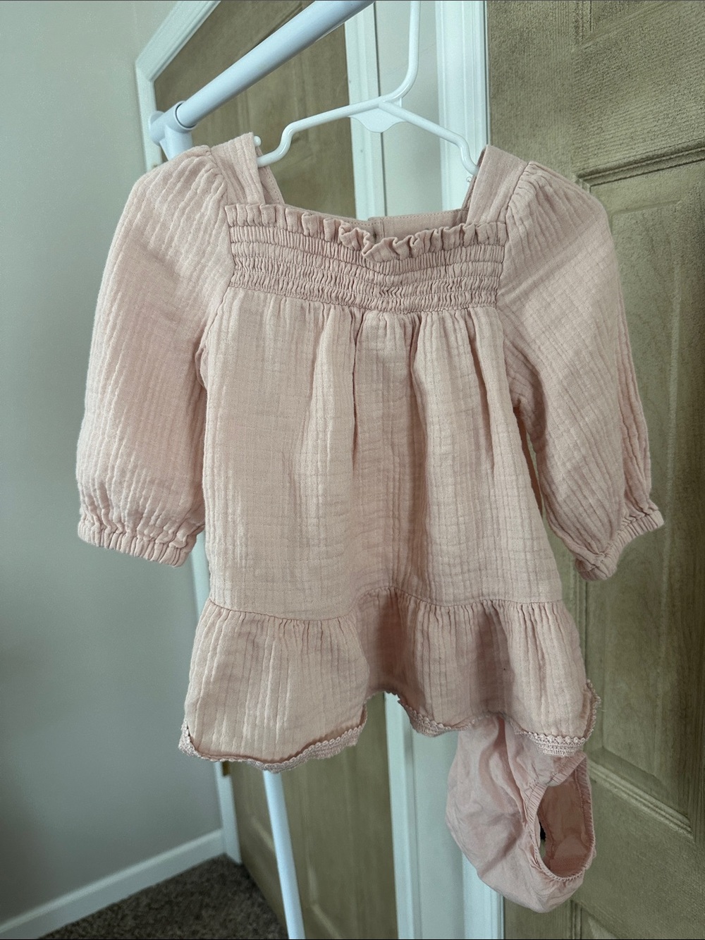 cloud island Blush Pink Smocked Peasant Blouse